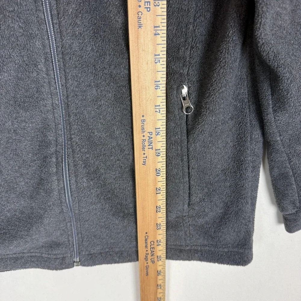Columbia Jacket Kids Large 14/16 Gray Fleece Full Zip Stand Collar Cozy Warm
